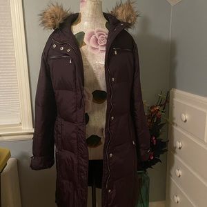 Michael Kors Dark Brown Long Winter Jacket Small